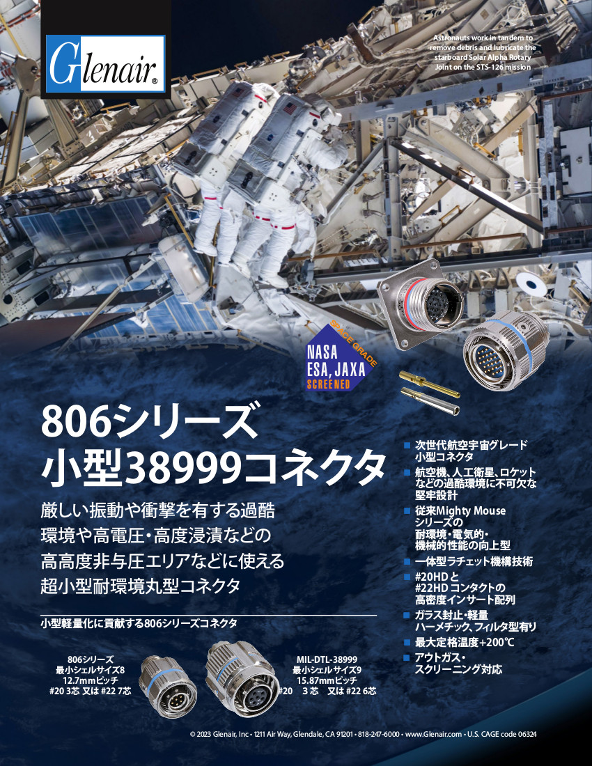 806シリーズ小型38999コネクタ