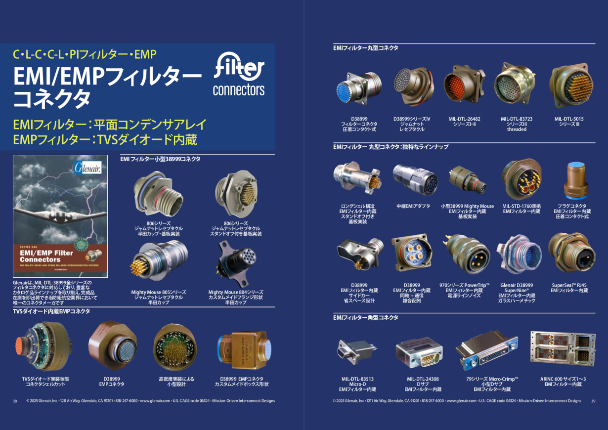EMI/EMPフィルターコネクタ